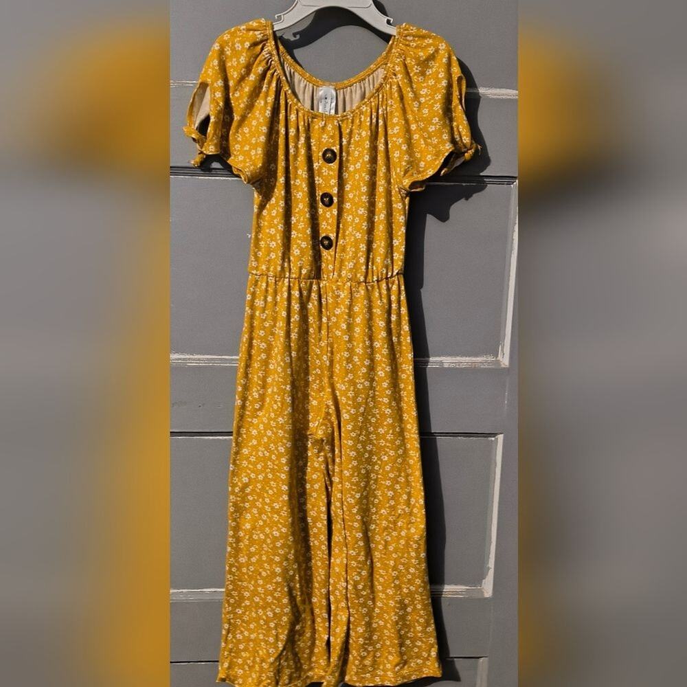 Heart and Arrow Girls Yellow Floral Size 4 Jumper